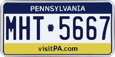 PA license plate MHT5667