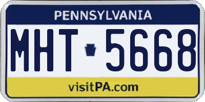 PA license plate MHT5668