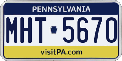 PA license plate MHT5670