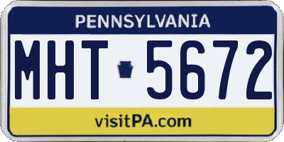PA license plate MHT5672