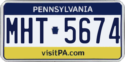 PA license plate MHT5674