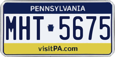 PA license plate MHT5675