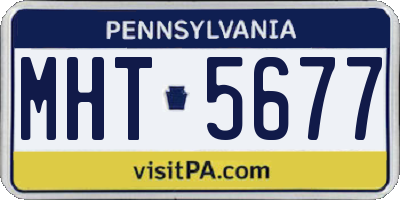PA license plate MHT5677