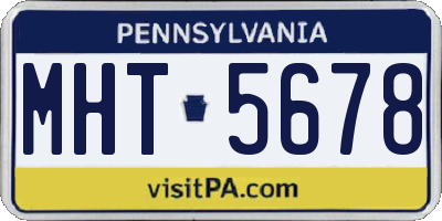 PA license plate MHT5678