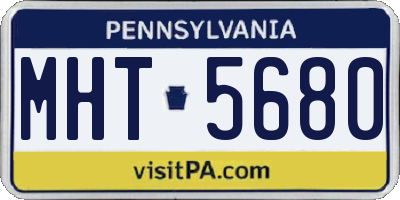PA license plate MHT5680