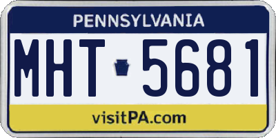 PA license plate MHT5681