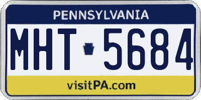 PA license plate MHT5684