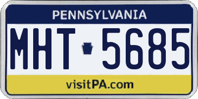 PA license plate MHT5685