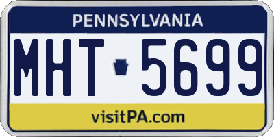 PA license plate MHT5699