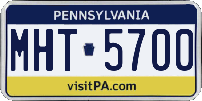 PA license plate MHT5700