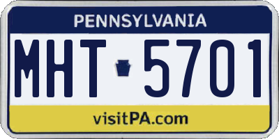 PA license plate MHT5701