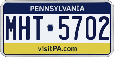 PA license plate MHT5702