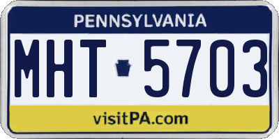 PA license plate MHT5703