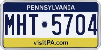 PA license plate MHT5704