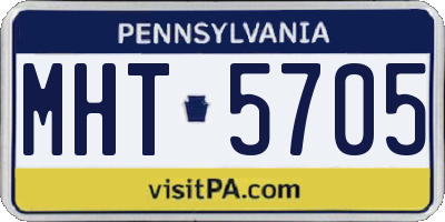 PA license plate MHT5705