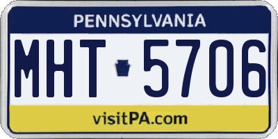 PA license plate MHT5706