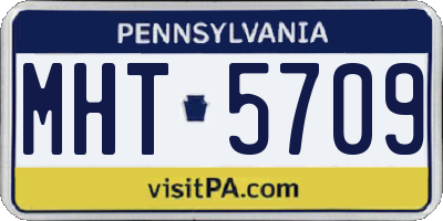 PA license plate MHT5709