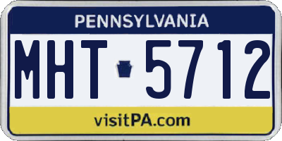 PA license plate MHT5712