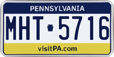 PA license plate MHT5716