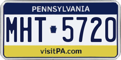 PA license plate MHT5720