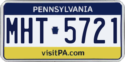 PA license plate MHT5721