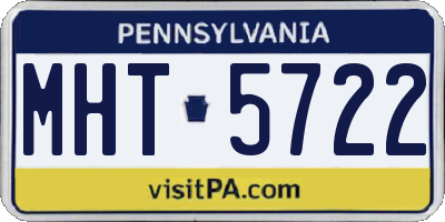 PA license plate MHT5722