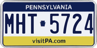 PA license plate MHT5724
