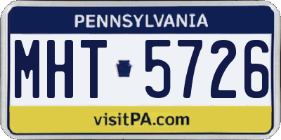 PA license plate MHT5726
