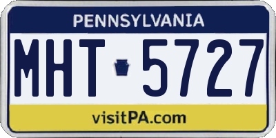 PA license plate MHT5727