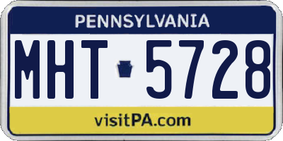 PA license plate MHT5728