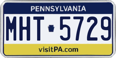 PA license plate MHT5729