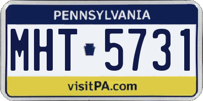 PA license plate MHT5731