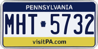 PA license plate MHT5732