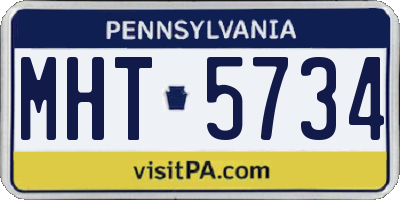 PA license plate MHT5734