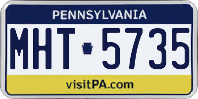 PA license plate MHT5735