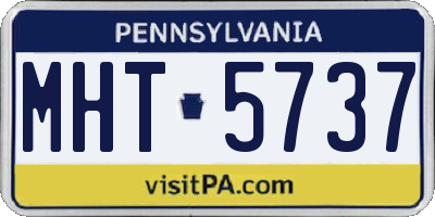 PA license plate MHT5737