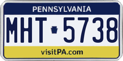 PA license plate MHT5738