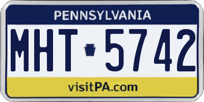 PA license plate MHT5742
