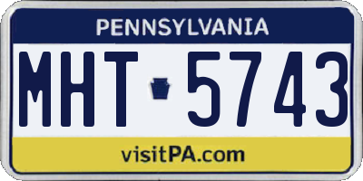 PA license plate MHT5743