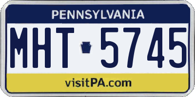 PA license plate MHT5745