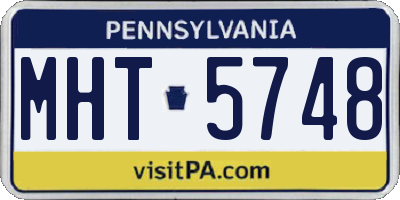PA license plate MHT5748