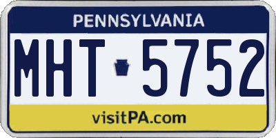 PA license plate MHT5752