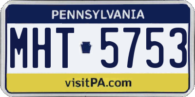 PA license plate MHT5753