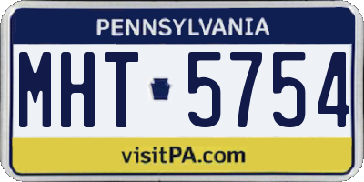 PA license plate MHT5754