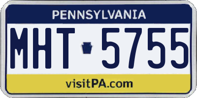 PA license plate MHT5755
