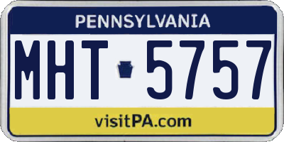 PA license plate MHT5757
