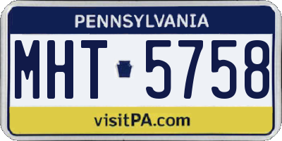 PA license plate MHT5758