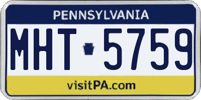 PA license plate MHT5759