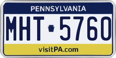 PA license plate MHT5760