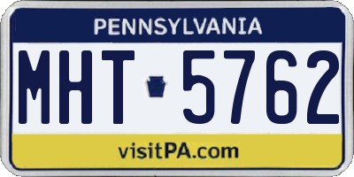 PA license plate MHT5762